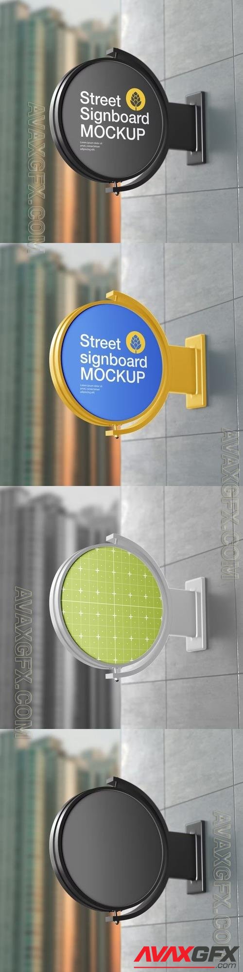 Signboard Wall Scene Mockup