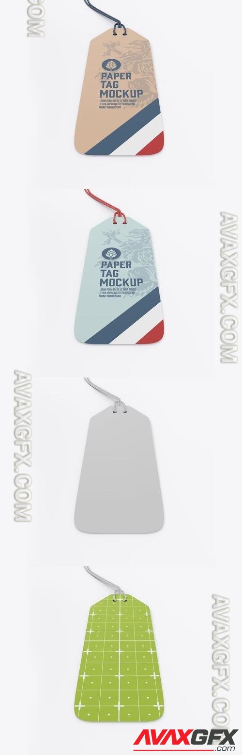 Paper Tag with Rope Mockup