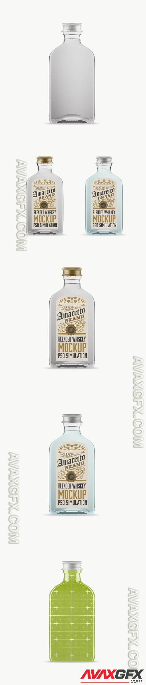 Clear Liquor Glass Bottle Mockup