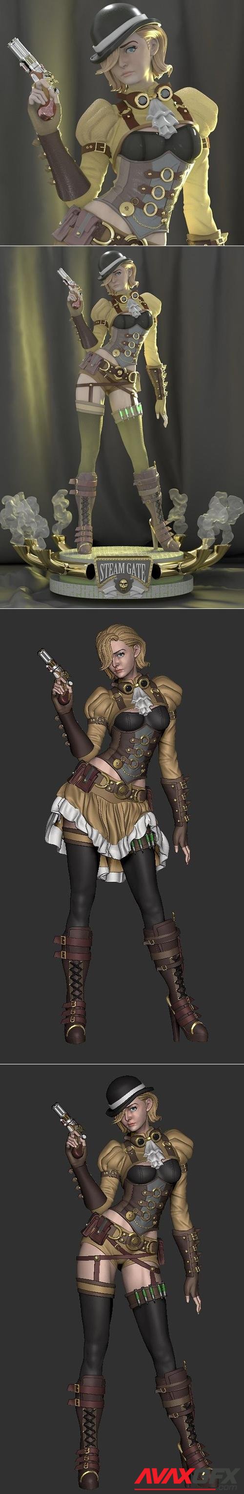 Steam Gate Pin Up Steampunk – 3D Print