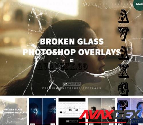 70 Broken Glass Overlays