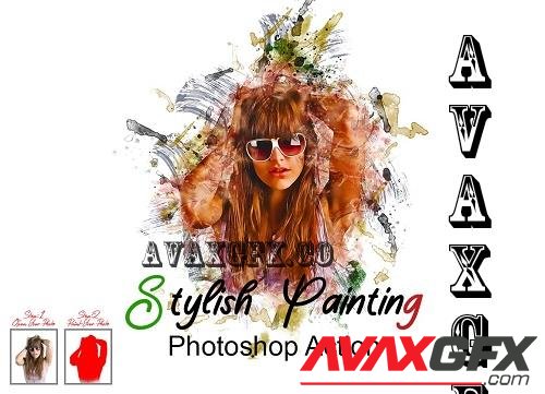 Stylish Painting Photoshop Action - 7404538