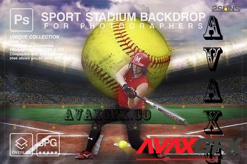 Softball Backdrop Sports Digital V.31 - 7394684