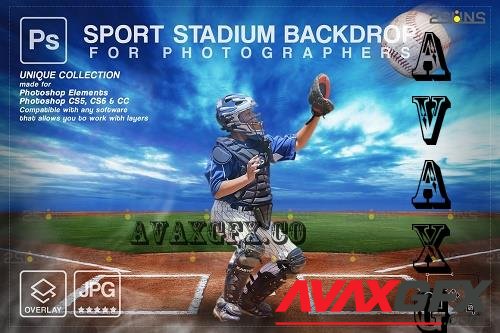 Baseball Backdrop Sports Digital V57 - 7395051