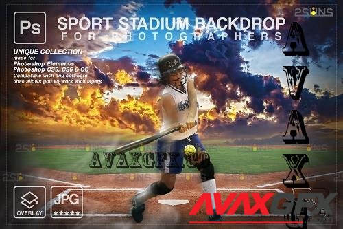 Softball Backdrop Sports Digital V48 - 7395097