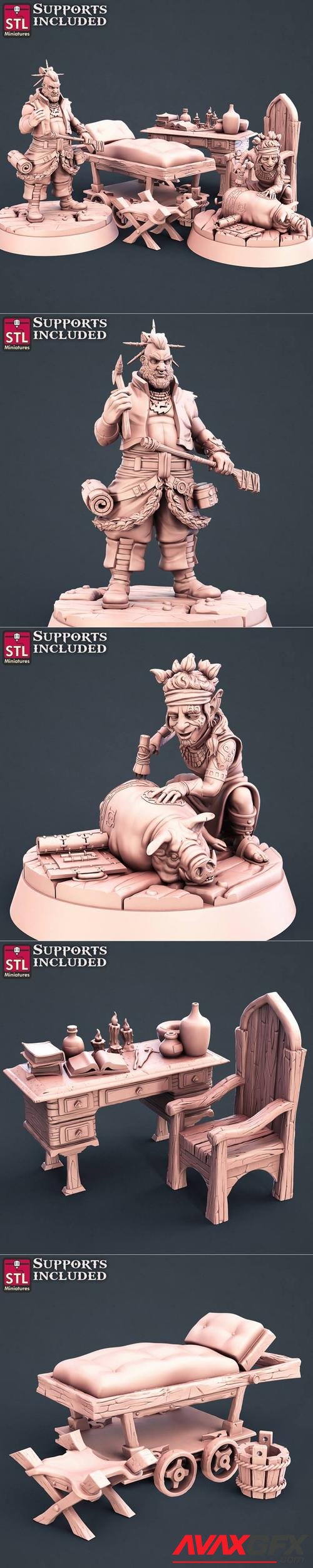 STL Miniatures Tattoo Artist Set – 3D Print