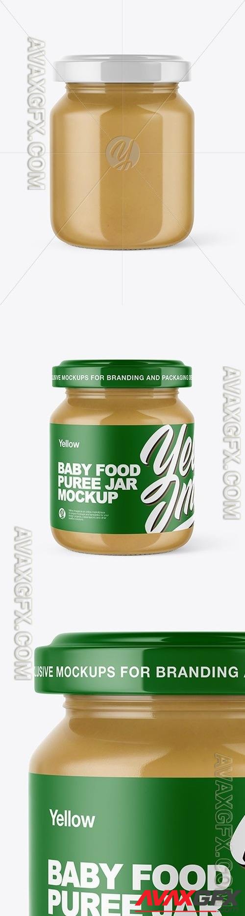 Clear Glass Baby Food Jar Mockup 50611 TIF