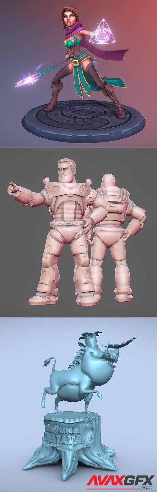 Byanca young mage and Buzz Lightyear and Pumba The Lion King – 3D Print