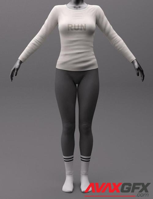 HY Sporty Outfit for Genesis 8 and 8.1 Females