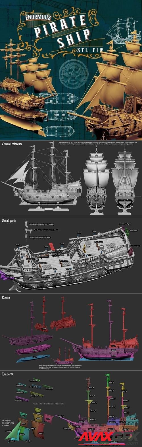 The Lady Harpy Ship-Big Resin Printers v1-2 – 3D Print