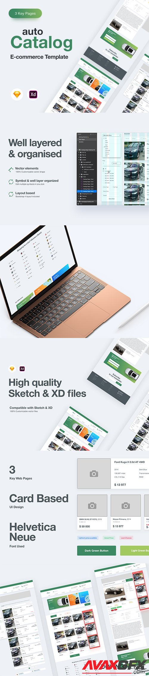 AutoCatalog E-Commerce Template - Sketch and XD Website Template