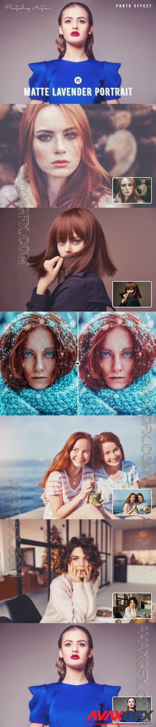 Matte Lavender Portrait Photoshop Action