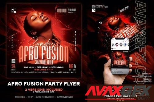 Afro Fusion Party Flyer K53D8DD