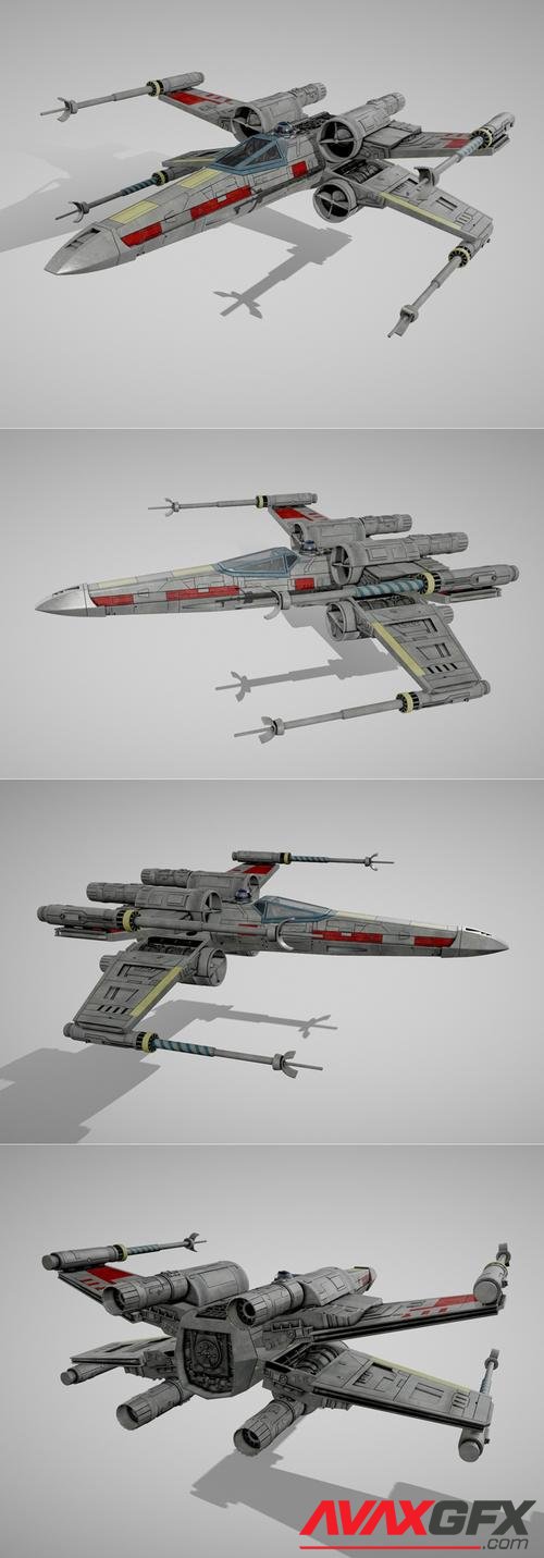 Star Wars X-Wing Fighter with Interior – 3D Print