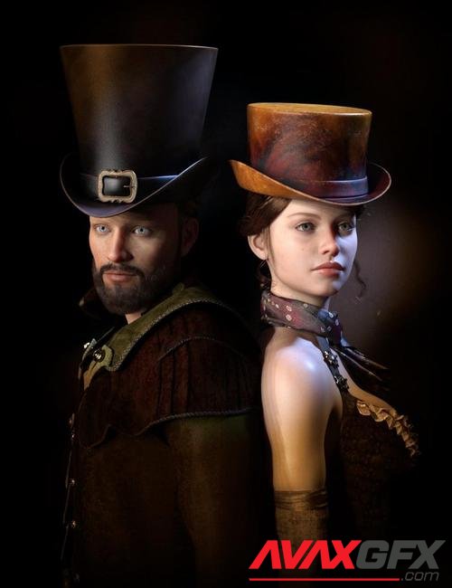 ND Classic Hats for Genesis 8 Female and Male