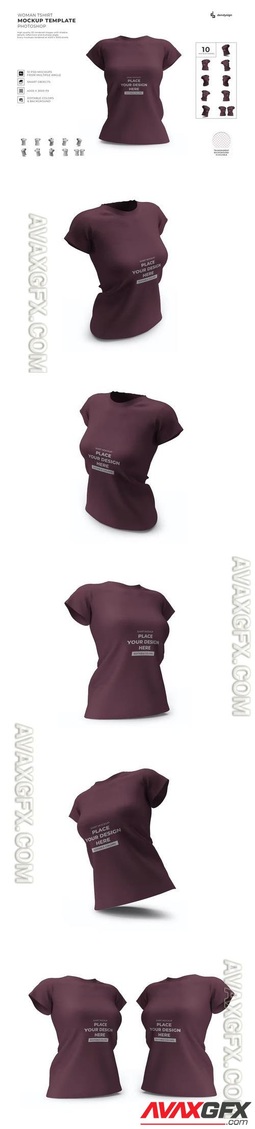 Woman Shirt Mockup Template Set