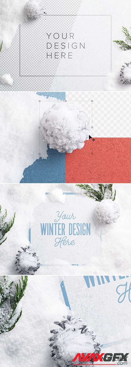Winter Snow with Frame Scene Creator Mockup 299792693 PSDT