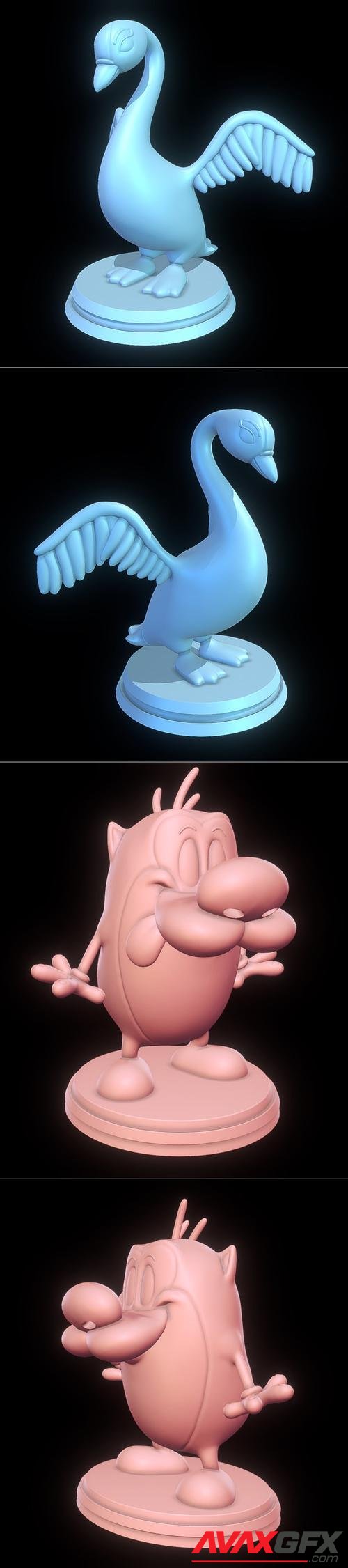 Swan Princess Odette-The Swan Princess and Stimpy-The Ren and Stimpy Show – 3D Print