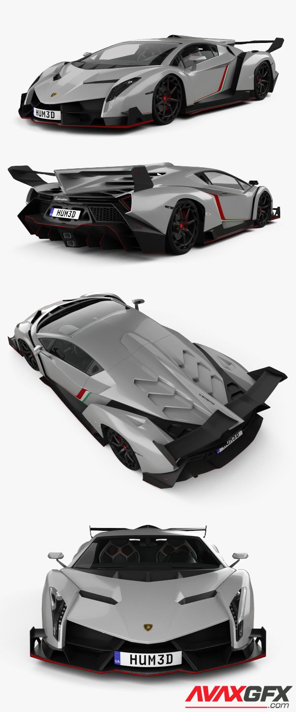 Lamborghini Veneno 2013 with HQ interior 3D