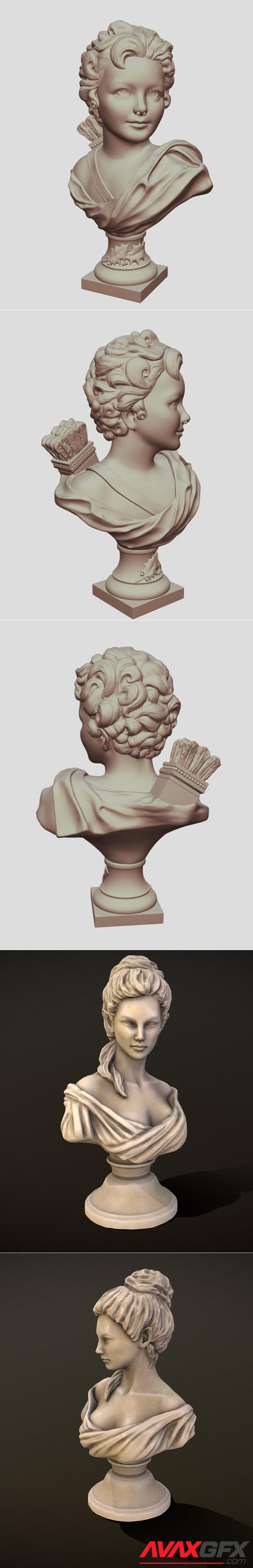 Bust of Cupid and Elven maiden bust – 3D Print