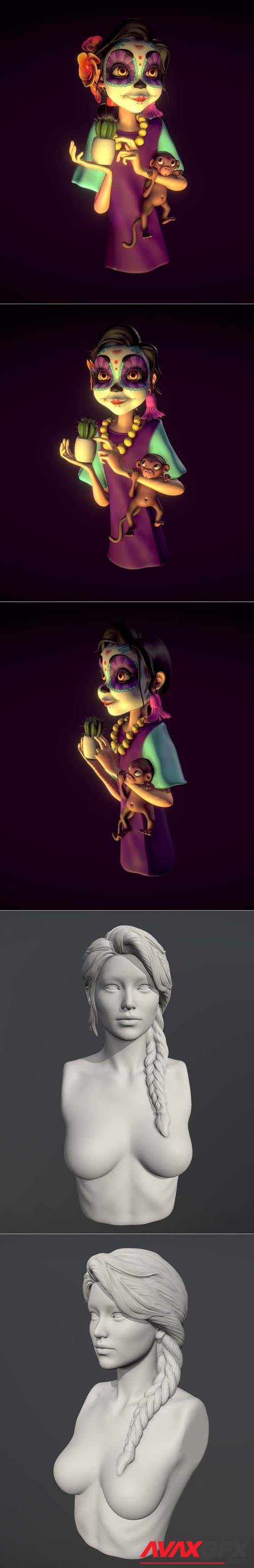 Katrina concept and Hair 09 – 3D Print