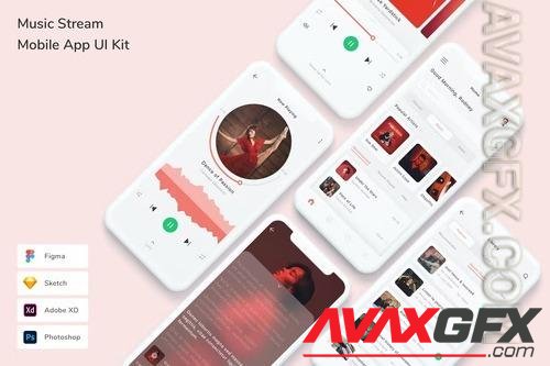 Music Stream Mobile App UI Kit JCHXL27