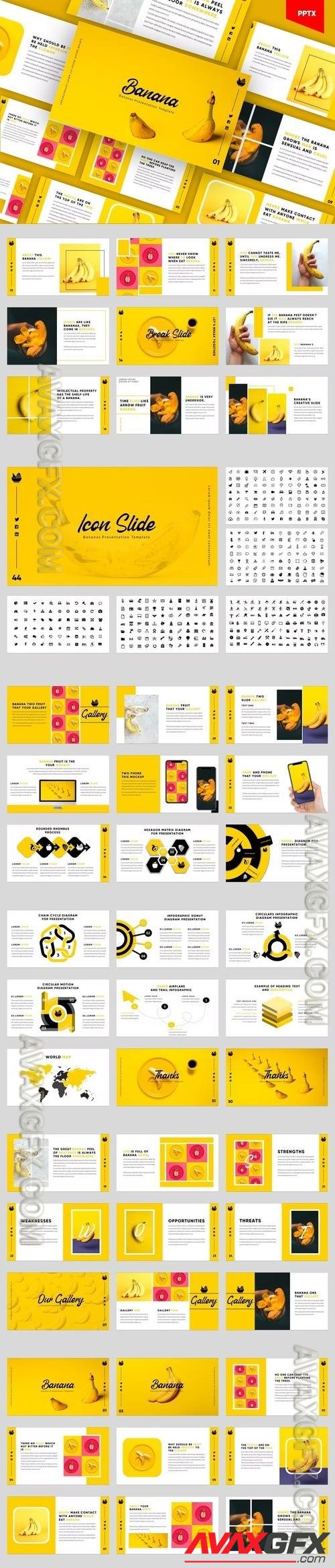 Banana - Fresh Fruit PowerPoint Template