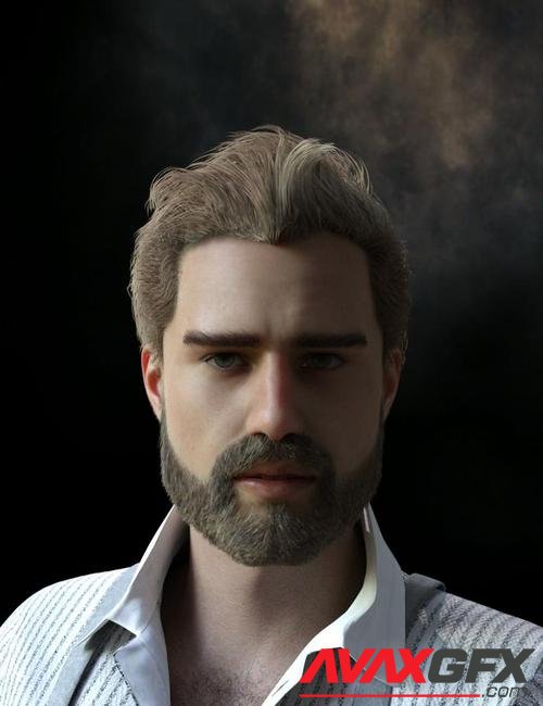 Jeremy Professional Hairstyle and Beard for Genesis 8 and 8.1 Males