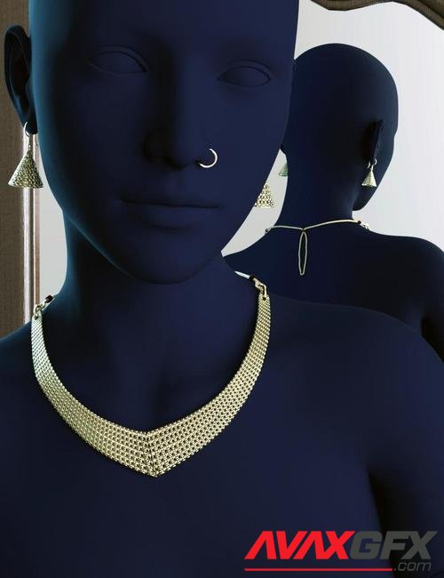 Indian Necklace and Earrings for Genesis 8 and 8.1 Females