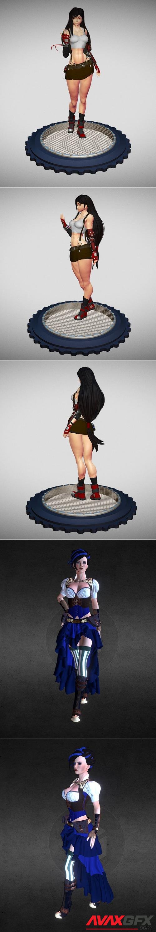 Tifa Lockhart - Final Fantasy VII fanart and Steampunk woman – 3D Print