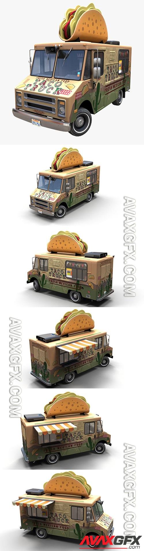 3D Taco Foodtruck PBR 3D Model