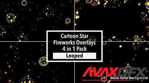 Videohive - Cartoon Star Fireworks Overlays Pack 24209662