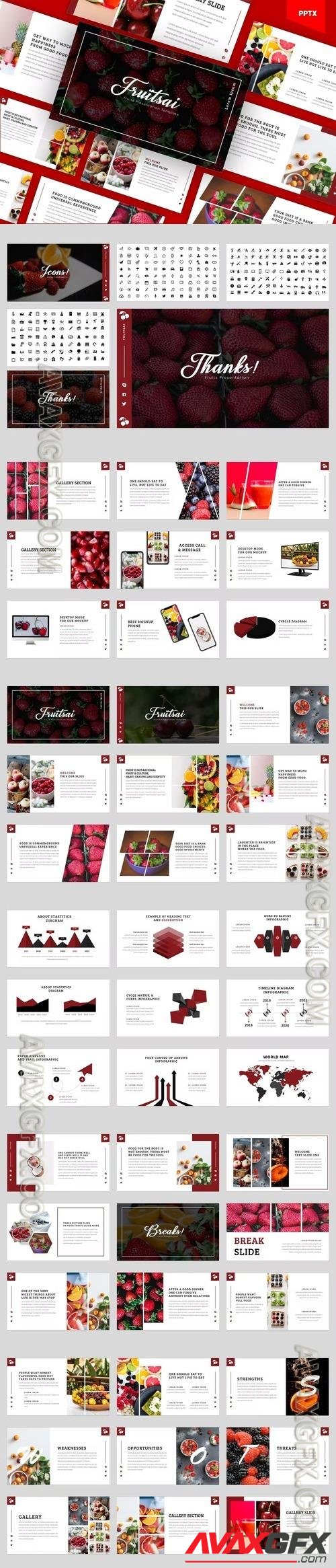 Fruisai - Fresh Fruit PowerPoint Template DUDQS7Q