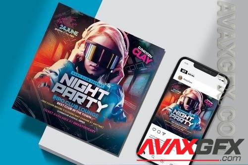 Night Club Flyer BVBPX4U