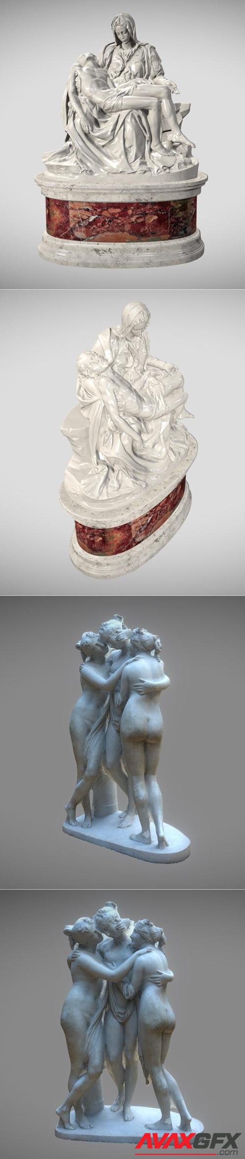 Pieta by Michelangelo and The Three Graces – 3D Print