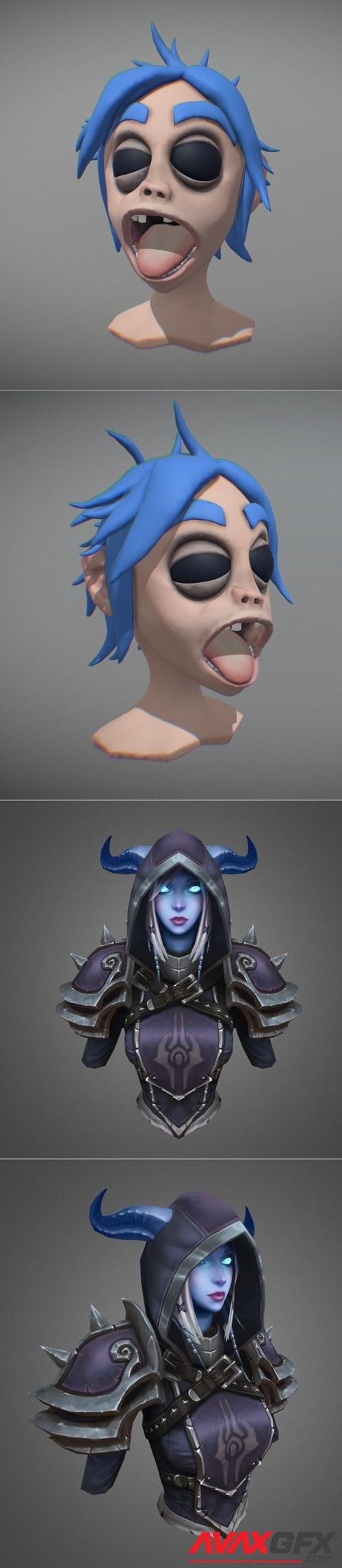 2D Gorillaz Bust and Draenei Murkah – 3D Print