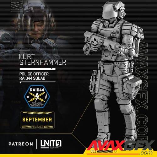 Cyberpunk police officer Kurt Sternhammer 3D Print