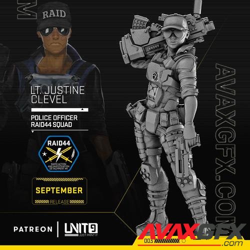 Cyberpunk police officer Lt. Justine Clevel 3D Print