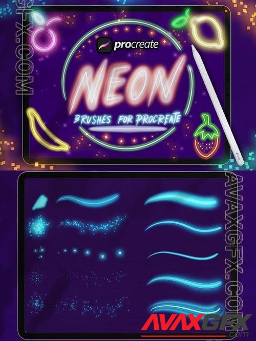 Dans Neon Light Brush Procreate 6EAZR7T