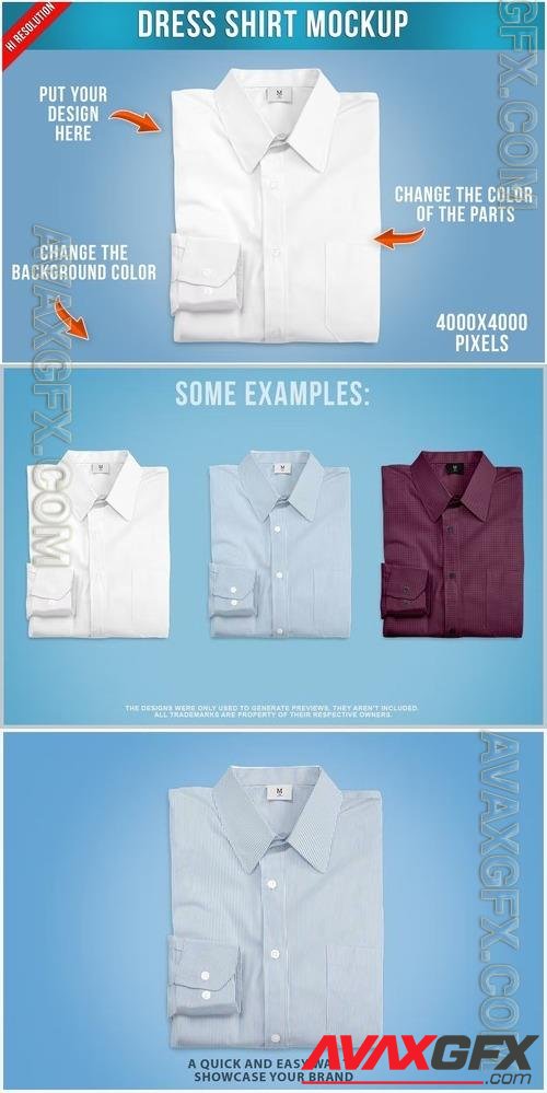 Dress Shirt Mockup Template BDMZG9V