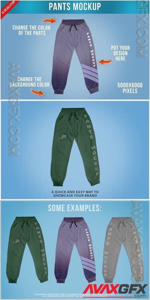 Pants Mockup Front View Template 6YFKB7H