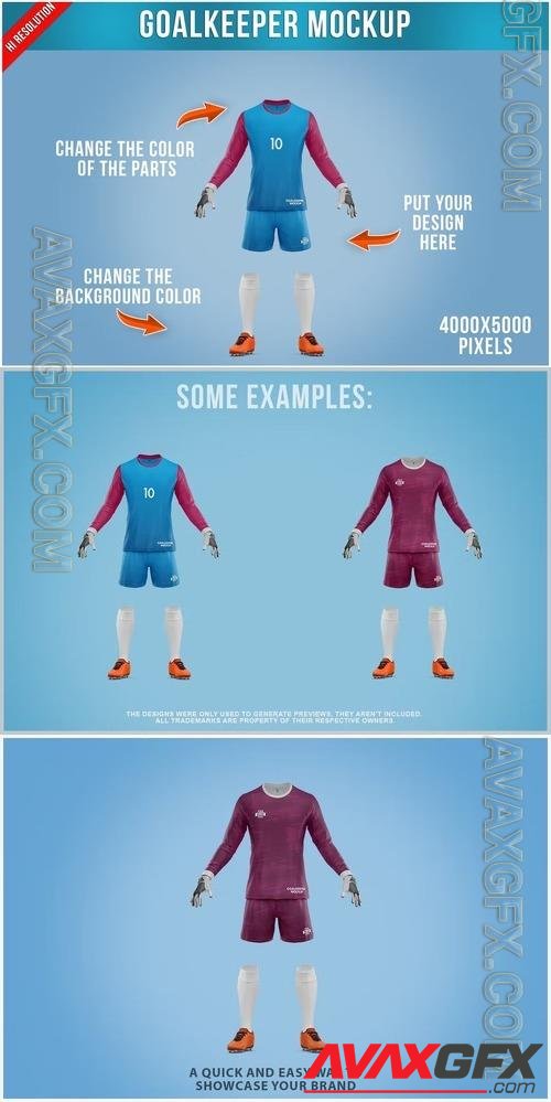 Goalkeeper Mockup Front View Template TXSFK4S