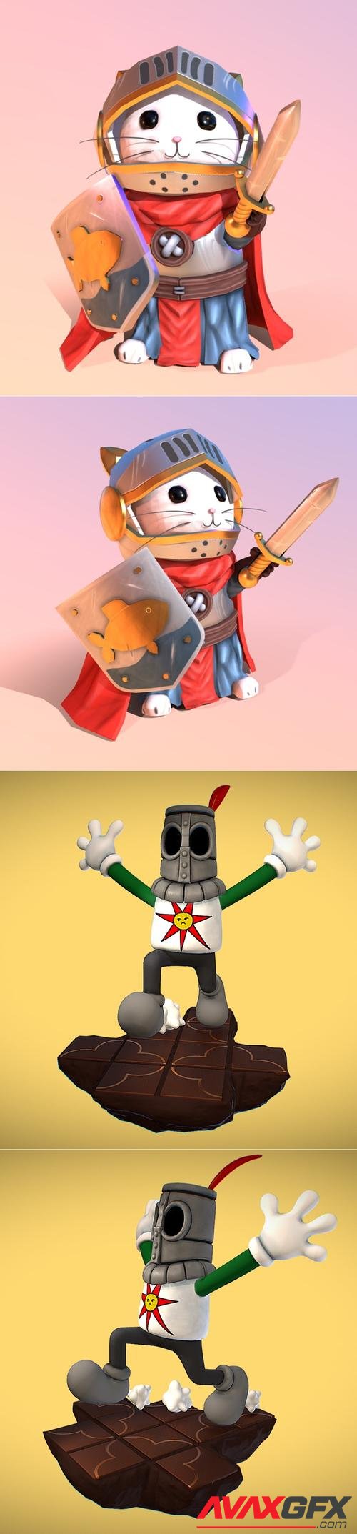 Sir Pouncealot and Solaire – 3D Print