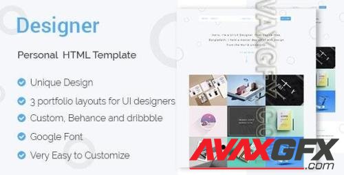 DESIGNER - UI & UX Designers Portfolio HTML Template 19505638