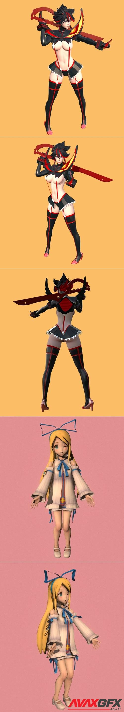 Ryuko Matoi Kill la Kill and Flonne 01 – 3D Print