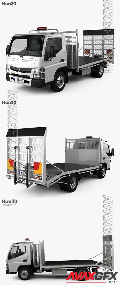 Mitsubishi Fuso Canter (815) Wide Single Cab Tilt Tray Beaver Tail Truck 2016 3D Model