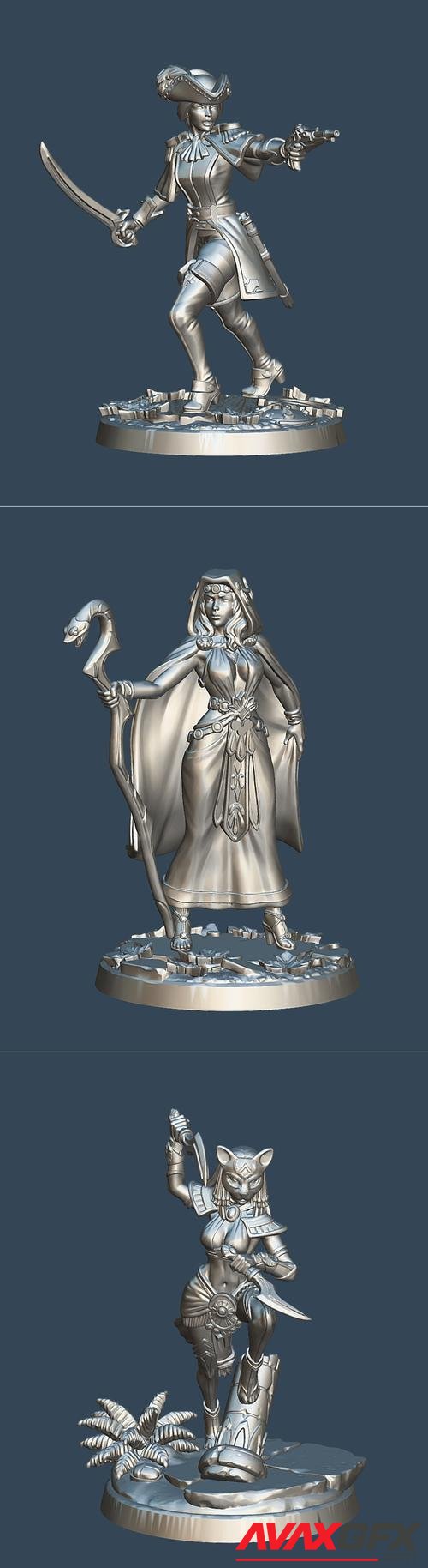 Magitek Voltigeur and Moirai Clotho and Sekhmet Huntress – 3D Print