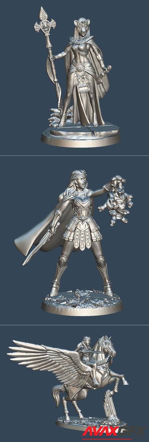 Priestess of Sekhmet and Princess Andromeda and Pegasus – 3D Print