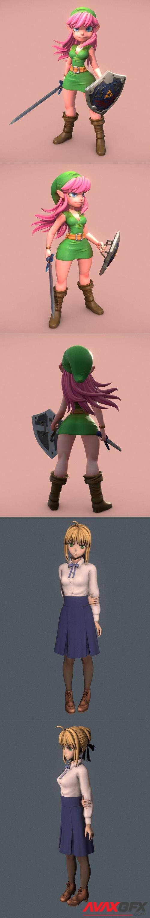 Pinkle - The Legend of Zelda and Saber 01 – 3D Print