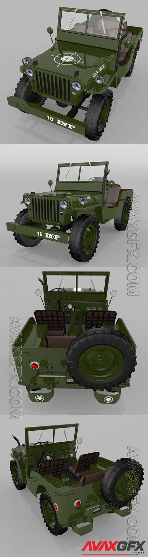 Jeep Willys MB 1945 3D Model